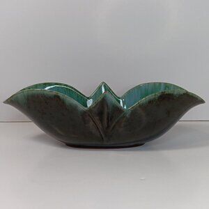 Blue Mountain Pottery Classic Flow Green Drip Glaze Dish